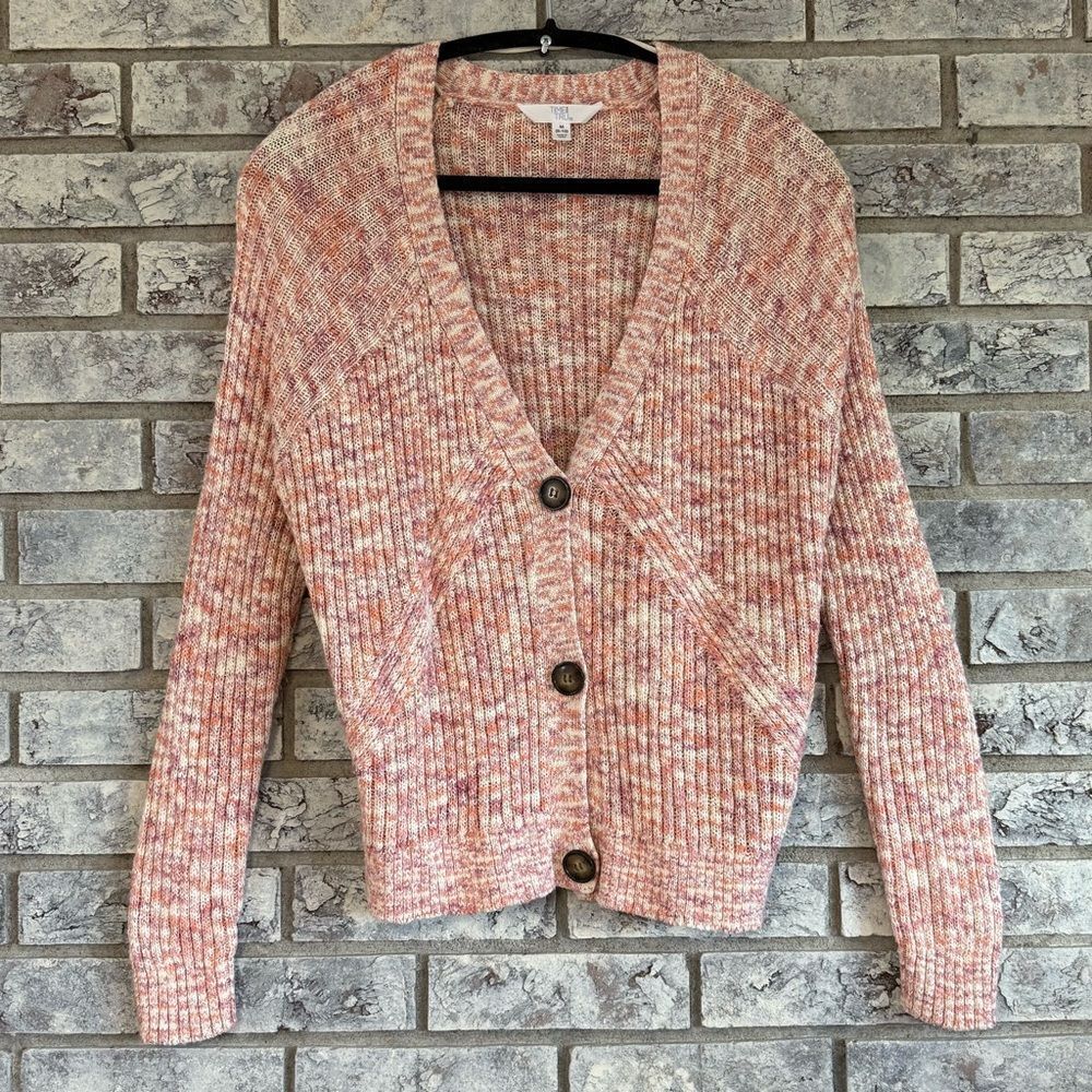 Time and Tru Marled Button-Front Cardigan – Size M